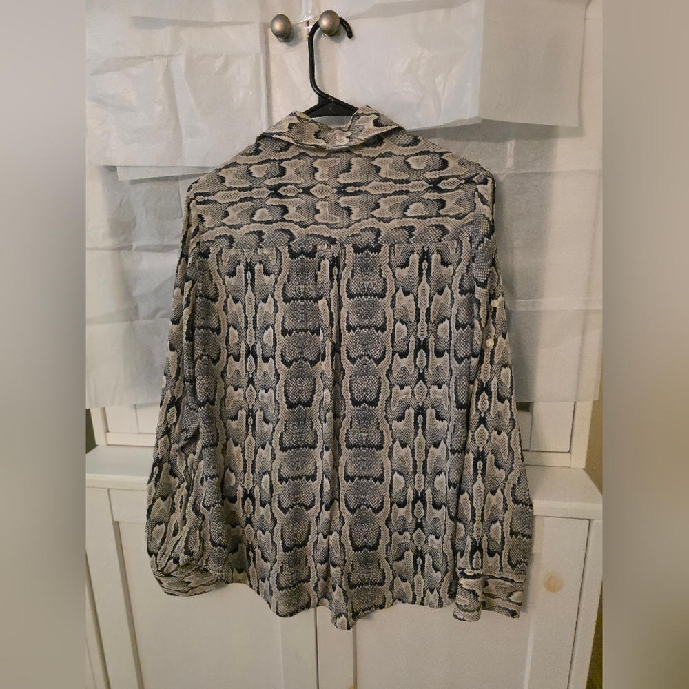 Snake Print Long Sleeve Blouse